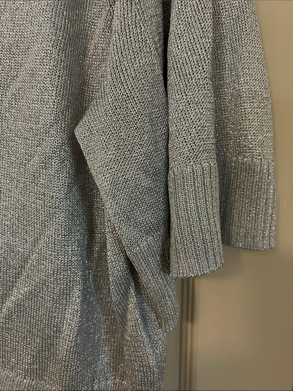 J. Crew Silver Metallic Crewneck Sweater